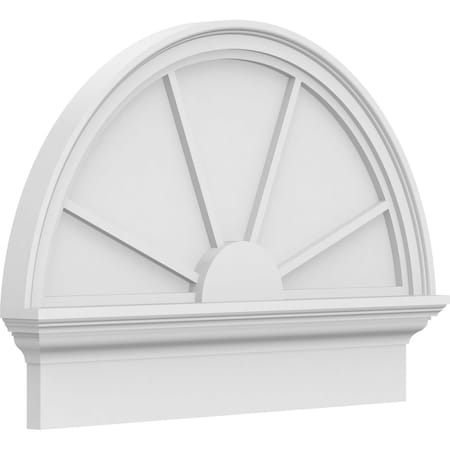 Ekena Millwork Half Round 4 Spoke Architectural Grade PVC Combination Pediment, 28"W x 20-3/4"H x 2-3/4"P PEDPC028X210HRO04